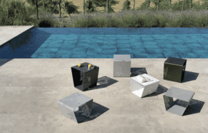 Bontempi pattern outdoor end tables - Luxury Furniture Mercato Interiors